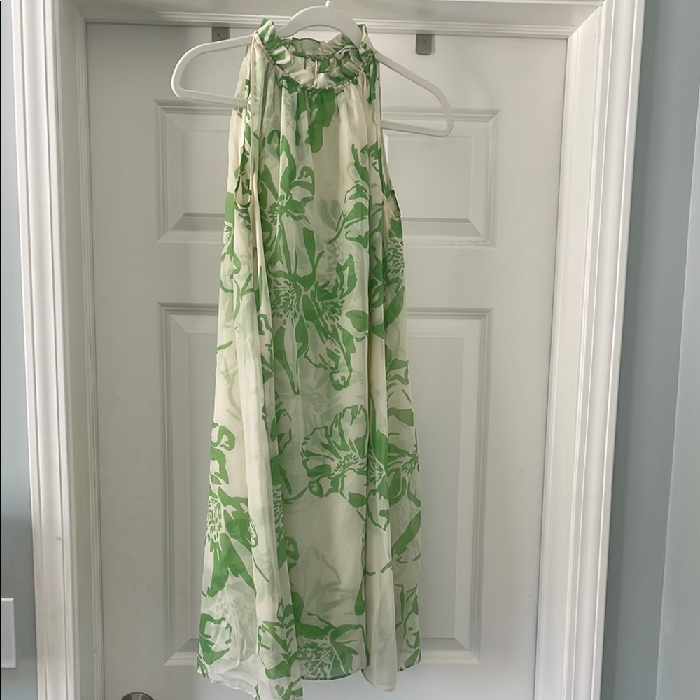 Banana Republic Green and White Floral Midi Dress